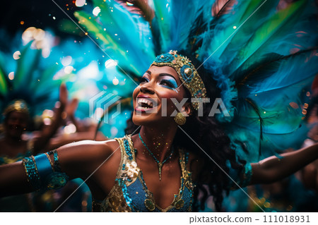 Rio Carnival Dancer in Vibrant Costume Rio Carnival Dancer in Vibrant Costume 111018931