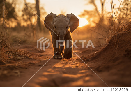 A Baby Elephant in the Wild 111018939
