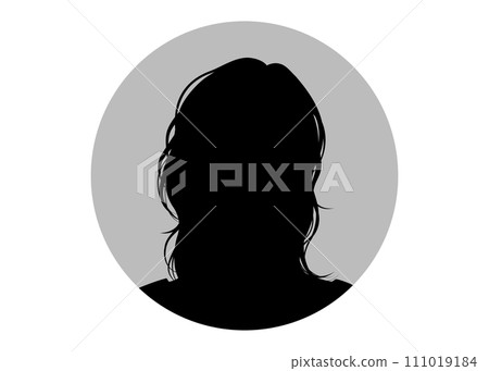 Illustration of an ID photo silhouette of a woman with medium-length hair Illustration of an ID photo silhouette of a woman with medium-length hair 111019184