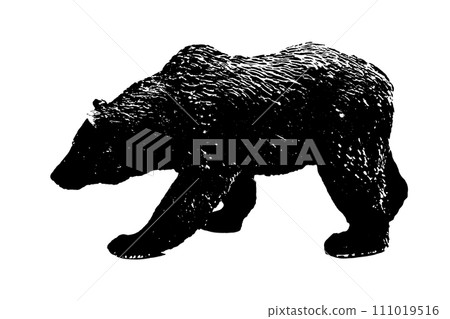 silhouette of big bear model stand isolated on white background silhouette of big bear model stand isolated on white background 111019516