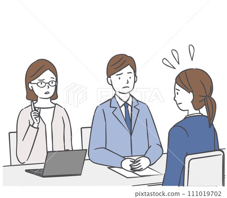 A woman anxious about an interview - Stock Illustration [111019702] - PIXTA