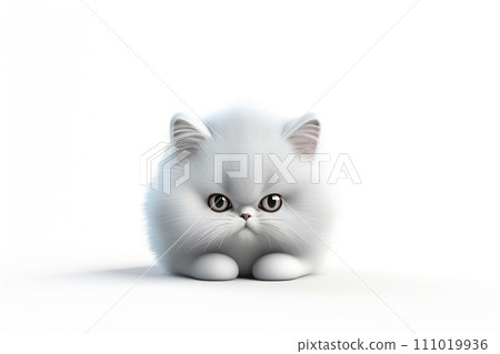 Close-up, 3d mockup of abstract cat with minimal background, Generative AI Close-up, 3d mockup of abstract cat with minimal background, Generative AI 111019936