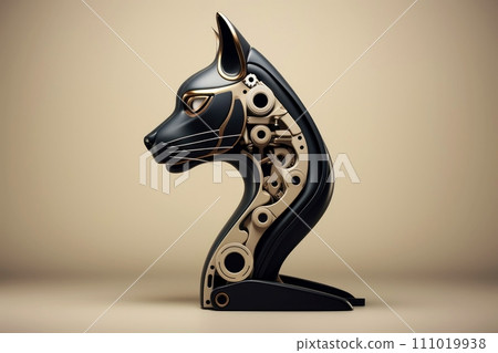 Close-up, 3d mockup of abstract cat with minimal background, Generative AI Close-up, 3d mockup of abstract cat with minimal background, Generative AI 111019938