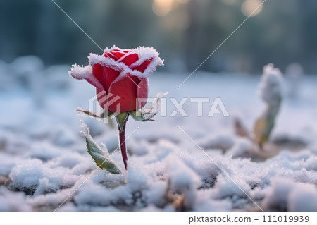 冰凍玫瑰花3 AI生成影像 冰凍玫瑰花3 AI生成影像 111019939