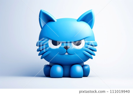 Close-up, 3d mockup of abstract cat with minimal background, Generative AI 111019940