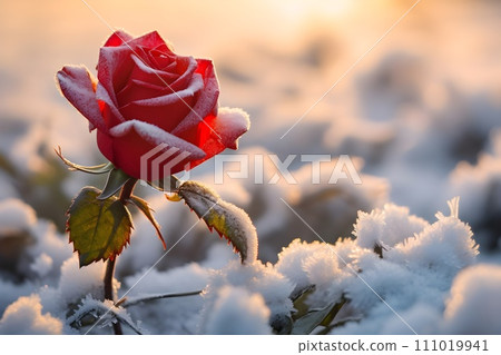 冰凍玫瑰花 4 AI 生成影像 111019941