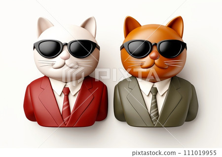 Close-up, 3d mockup of abstract cat with minimal background, Generative AI Close-up, 3d mockup of abstract cat with minimal background, Generative AI 111019955