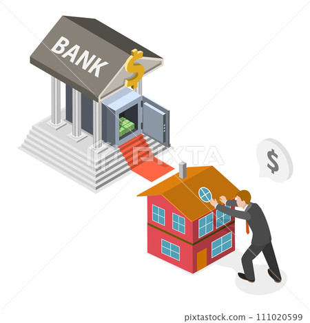 3D Isometric Flat Vector Illustration of Real Estate Investment. Item 1 111020599