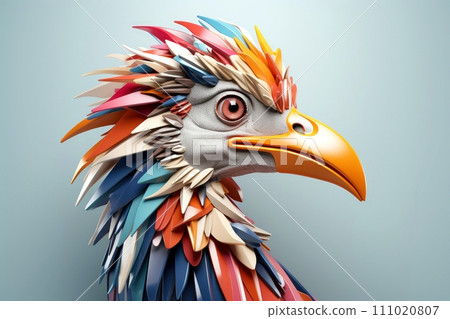 Close-up, 3d mockup of abstract bird with minimal background, Generative AI Close-up, 3d mockup of abstract bird with minimal background, Generative AI 111020807