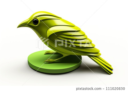 Close-up, 3d mockup of abstract bird with minimal background, Generative AI 111020830