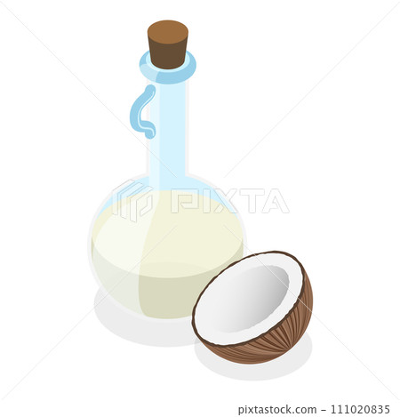 3D Isometric Flat Vector Set of Oil Bottles. Item 5 3D Isometric Flat Vector Set of Oil Bottles. Item 5 111020835