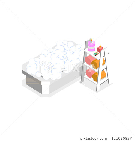 3D Isometric Flat Vector Set of Bathroom Interior Furniture. Item 3 3D Isometric Flat Vector Set of Bathroom Interior Furniture. Item 3 111020857