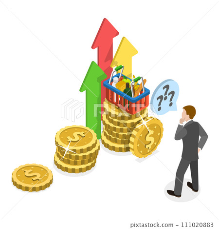 3D Isometric Flat Vector Illustration of Inflation. Item 1 3D Isometric Flat Vector Illustration of Inflation. Item 1 111020883