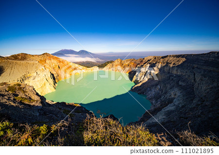 Deadwood Leafless Tree with Turquoise Water Lake,Beautiful nature Landscape mountain and green lake at Kawah Ijen volcano,East Java, Indonesia Deadwood Leafless Tree with Turquoise Water Lake,Beautiful nature Landscape mountain and green lake at Kawah Ijen volcano,East Java, Indonesia 111021895