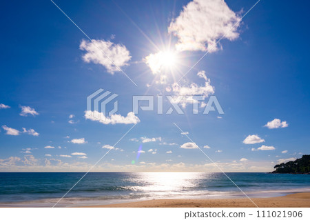 Beautiful sea summer landscape in summer season nature background Beautiful sea summer landscape in summer season nature background 111021906