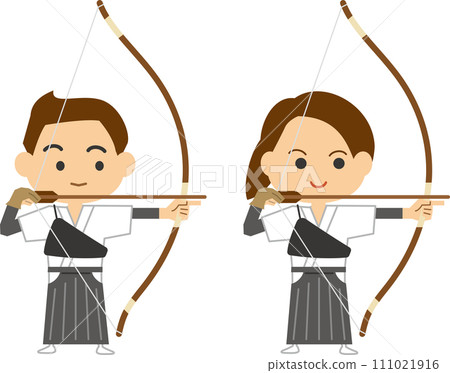 Image illustration of archery players (men and women set) 111021916