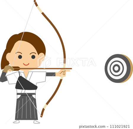 Image illustration of a female archery player 111021921