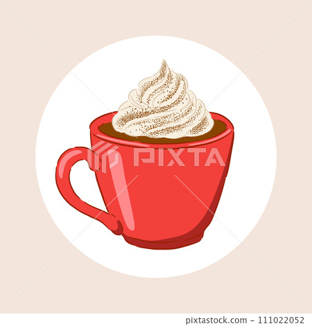 Hand drawn line art style hot chocolate drink 111022052