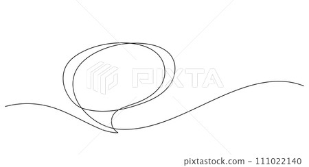 speech bubble chatting message in one line drawing continuous minimalist thin linear 111022140