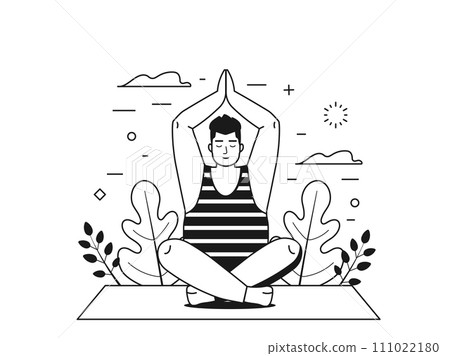 Mental Health Inner Harmony Scene with Yoga Man 111022180