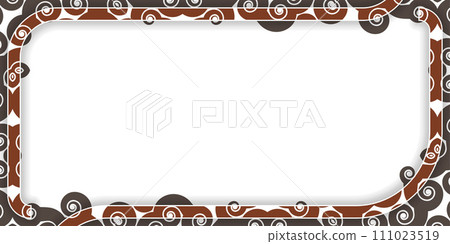 batik motif frame vector isolated on white background. The spiral-shaped batik frame can be used for events hodilat, etc. batik motif frame vector isolated on white background. The spiral-shaped batik frame can be used for events hodilat, etc. 111023519