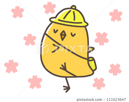 Cute kindergarten child's hand-drawn style illustration chick Cute kindergarten child's hand-drawn style illustration chick 111023647