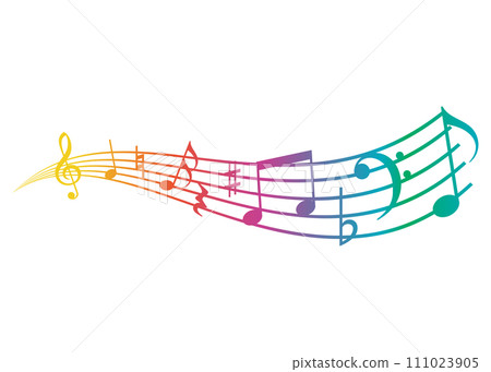Flowing musical notes rainbow 111023905
