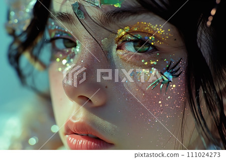 AI-generated content. Whimsical sparkle of youthful beauty 111024273