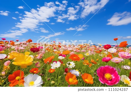 AI-generated content. Summer bloom under blue sky AI-generated content. Summer bloom under blue sky 111024287