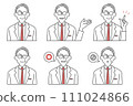 Avatar illustration set of men wearing white coats with various expressions 111024866