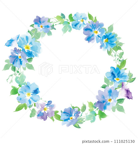 牽牛花花環插圖畫水彩 牽牛花花環插圖畫水彩 111025130