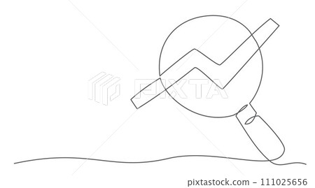 Analysis One line drawing isolated on white background 111025656