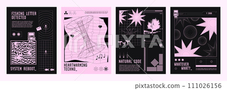 Poster or cover design in y2k aesthetic style Poster or cover design in y2k aesthetic style 111026156