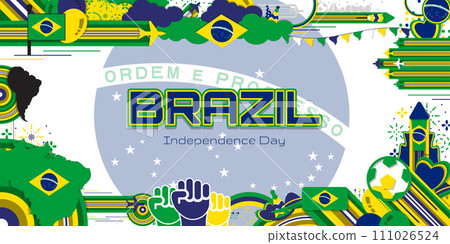 Happy Independence Day of Brazil, illustration background design, Banner, social media template 111026524