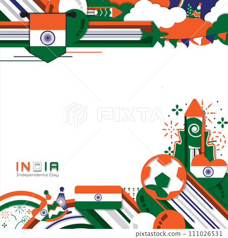 Happy Independence Day of India, illustration background design, social media template Happy Independence Day of India, illustration background design, social media template 111026531