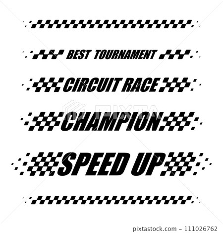 Capital letter sport text checkered 111026762