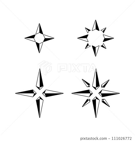 Four simple compass silhouettes 111026772