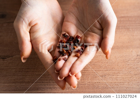 Rose hips and table image at hand 111027024