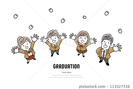 Vector illustration material: students in spring graduation and entrance season 111027338