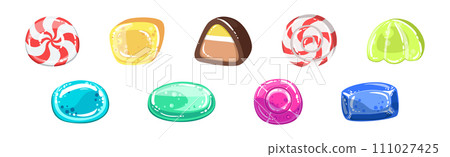 Colorful Bonbon and Sweet Candy Assortment Vector Set Colorful Bonbon and Sweet Candy Assortment Vector Set 111027425