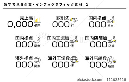 公司資訊圖表材料由numbers_2、向量 111028616