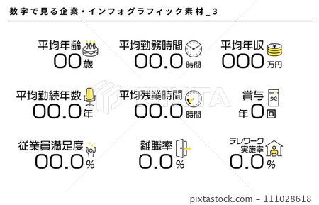 公司資訊圖表材料由numbers_3、向量 公司資訊圖表材料由numbers_3、向量 111028618