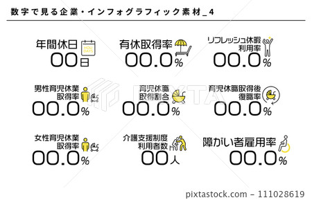 Company infographic material by numbers_4, vector 111028619