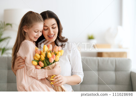 daughter and mom with flowers daughter and mom with flowers 111028698
