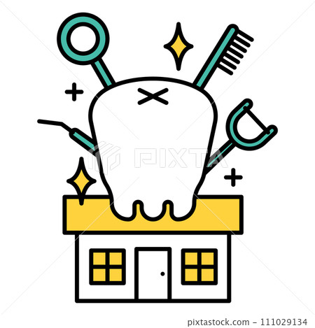Simple line drawing dentist illustration Simple line drawing dentist illustration 111029134