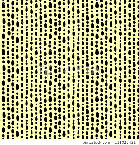 Small dash pattern. Seamless minimal dash pattern, small elements on yellow background. 111029421
