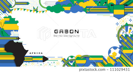 Happy Independence Day of Gabon, illustration background design, country theme 111029431