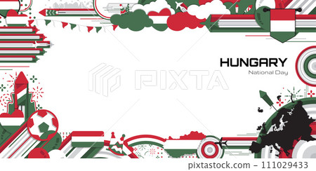 Happy Independence Day of Hungary, illustration background design, country theme 111029433