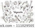 Line drawing illustration set of various vegetables 111029505