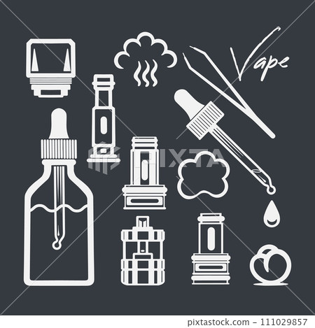 Vape vaporizers and accessories vector illustration eps10 111029857